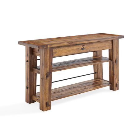 Alaterre Furniture Durango 54"L Industrial Wood Console/Media Table with Two Shelves ANDU1074